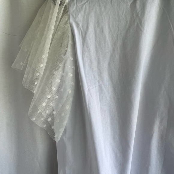 NWT Eloquii white stretch t-shirt with lace flutter sleeves, size 2x 18-… - Picture 14 of 16